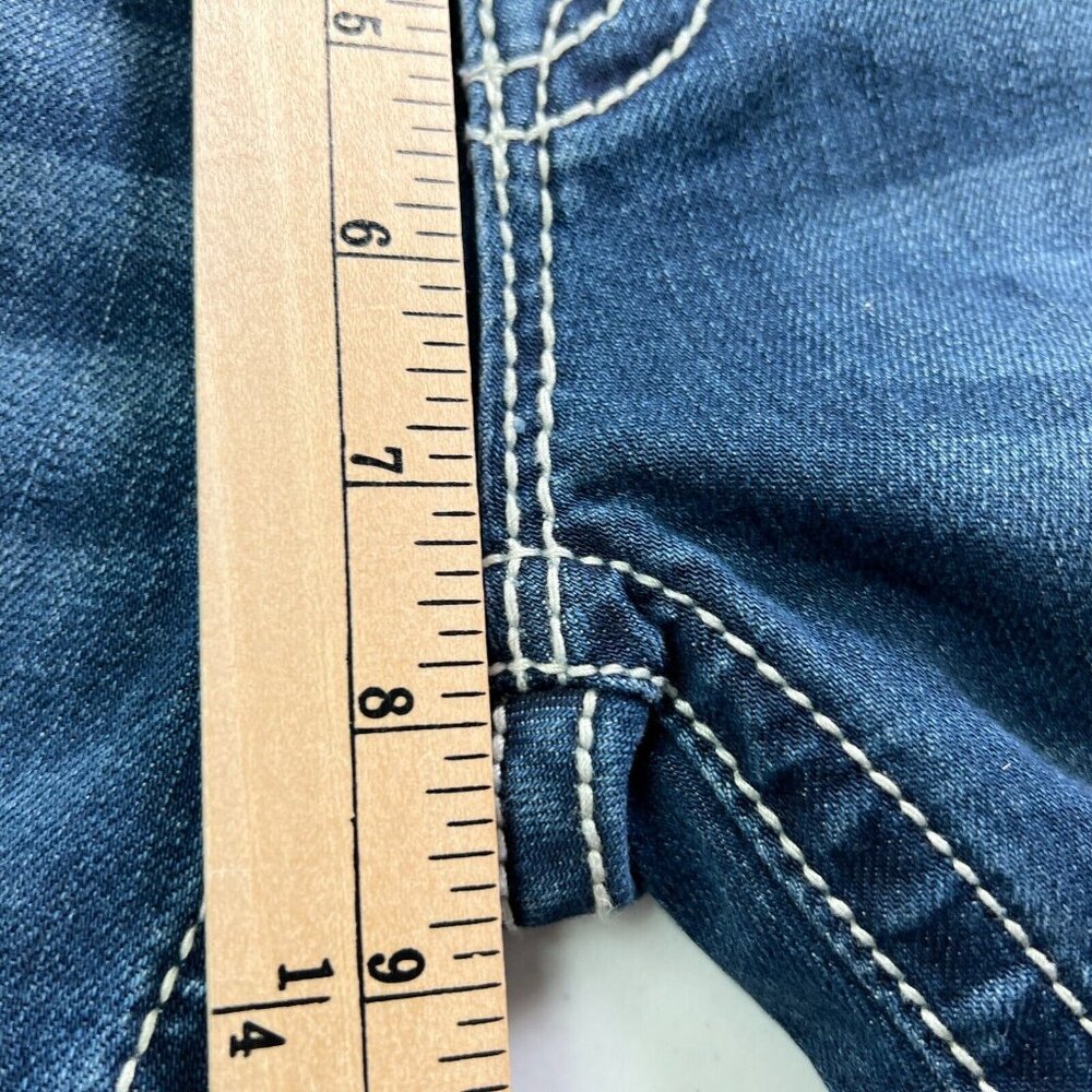 Miss Me Girls Dark Blue Distressed Denim Bermuda Shorts - Picture 11 of 13